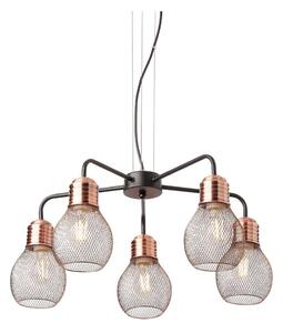 Redo 01-1580 - Luster na lanku EDISON 5xE27/42W/230V priemer 53 cm čierna/medená