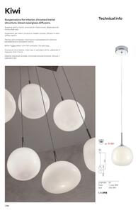 Redo 01-2081 - Závesný luster KIWI na lanku 1xG9/40W/230V, priemer 12 cm, lesklý chróm/biela
