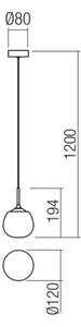 Redo 01-2081 - Závesný luster KIWI na lanku 1xG9/40W/230V, priemer 12 cm, lesklý chróm/biela
