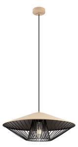 Redo 01-3011 - Závesný luster na lanku GRILL 1xE27/42W/230V pr. 49,5 cm čierna/béžová
