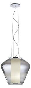 Redo 01-1139 - Závesný luster FUSION na lankách 1xE27/42W/230V pr. 30 cm, lesklý chróm/dymové sklo