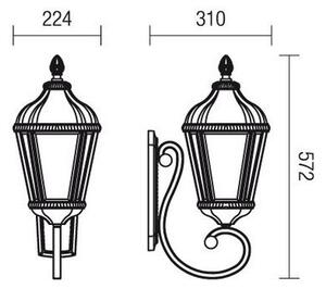 Redo 9656 - Vonkajšia nástenná lampa ESSEN 1xE27/70W/230V IP44 hnedá/patina