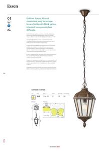 Redo 9656 - Vonkajšia nástenná lampa ESSEN 1xE27/70W/230V IP44 hnedá/patina