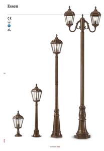 Redo 9662 - Vonkajšia lampa ESSEN 1xE27/70W/230V 221,5 cm IP44 hnedá/patina