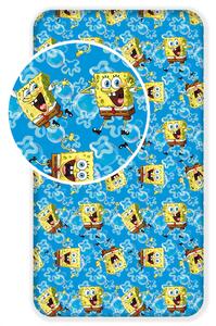 Jerry Fabrics Detské licenčné prestieradlo z bavlny Sponge Bob blue 90x200 cm