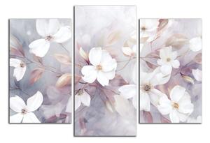 Moderný obraz Biele kvety a lístky