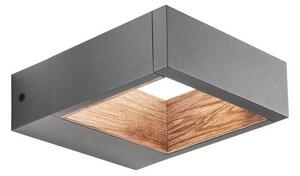REDO 90508 WALD vonkajšie nástenné svietidlo COB LED 10W 986/650lm 3000K IP65 tmavošedá, imitácia dreva, efektné
