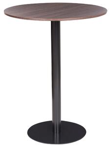Záhradný bistro stolík tmavohnedá a čierna okrúhly 80 x 80 cm vysoká kovová podnož rustikálny moderný