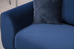 Dizajnová rozkladacia sedačka Haylia 287 cm modrá - pravá