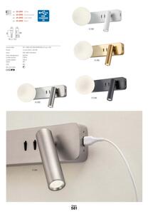 Redo 01-2993 - LED nástenné svietidlo OASIS LED/3W/230V+1xG9/10W USB CRI 90 chróm