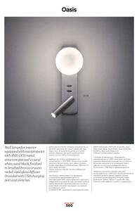 Redo 01-2993 - LED nástenné svietidlo OASIS LED/3W/230V+1xG9/10W USB CRI 90 chróm