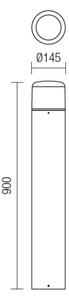 Redo 9682 - LED Vonkajšie svietidlo CYCLO LED/9W/230V 2900-3100K 90 cm IP54 antracit