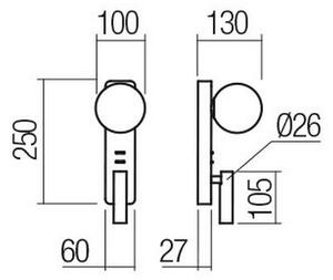 Redo 01-2993 - LED nástenné svietidlo OASIS LED/3W/230V+1xG9/10W USB CRI 90 chróm