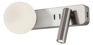 Redo 01-2993 - LED nástenné svietidlo OASIS LED/3W/230V+1xG9/10W USB CRI 90 chróm