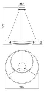 Redo 01-1888 - LED stmievateľný luster na lankách TORSION LED/29W/230V pr. 55 cm biela