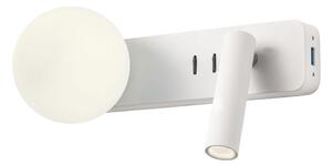 Redo 01-2991 - LED nástenné svietidlo OASIS LED/3W/230V+1xG9/10W USB CRI 90 biela