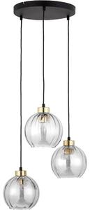 Závesný luster na lanku DEVI 3xE27/15W/230V čierna/číra