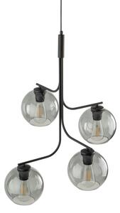 Luster na lanku CESAR 4xE27/15W/230V čierna/dymová sivá