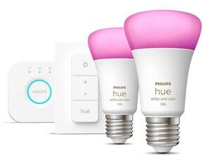 Philips Hue White and color ambiance 8719514291379 Starter Kit E27 9W/1100lm 2000-6500K+RGB bluetooth 2-set + bridge + switch