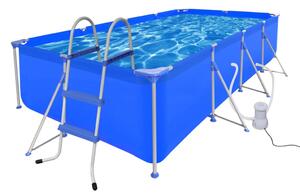 Oceľový bazén s rebríkom & čerpadlom, 394 x 207 x 80 cm