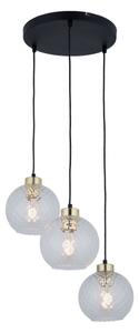 LED luster na lanku DEVON 3xE27/15W/230V čierna/číra