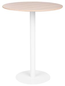 Záhradný bistro stolík svetlohnedá a biela okrúhly 80 x 80 cm vysoká kovová podnož rustikálny moderný