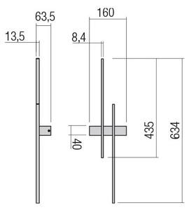 Redo 01-2747 - LED nástenné svietidlo TANGENT LED/13W/230V CRI 90 čierna