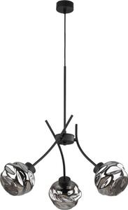 Závesný luster na lanku ZULIA 3xE27/15W/230V čierna/dymová čierna