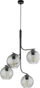 Luster na lanku CESAR 4xE27/15W/230V čierna/dymová sivá