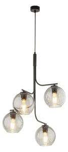 Luster na lanku CESAR 4xE27/15W/230V čierna/dymová sivá