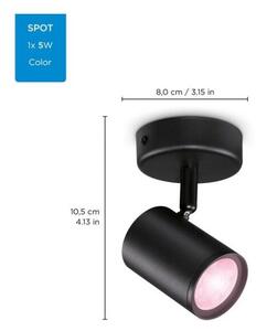 Philips WiZ Colors 8719514551930 IMAGEO bodové svietidlo 1xGU10 5W/350lm 2200-6500K+RGB čierna stmievateľné