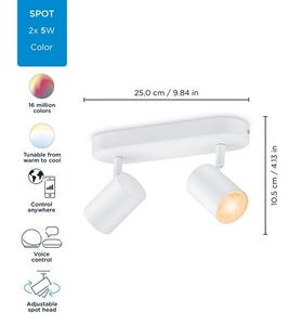 Philips WiZ Colors 8719514551893 IMAGEO bodové svietidlo 2xGU10 10W/700lm 2200-6500K+RGB biela stmievateľné
