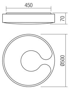 Redo 05-927 - LED RGBW stropné svietidlo BIGSI LED/48W/230V priemer 50 cm čierne + DO