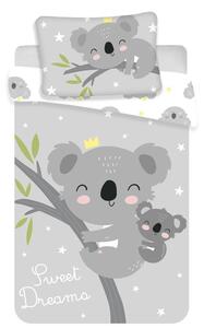 Sivá bavlnená detská obliečka do postieľky 100x135 cm Koala "Sweet Dreams" – Jerry Fabrics