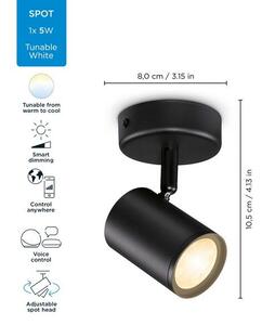Philips WiZ Tunable white 8719514551817 IMAGEO bodové svietidlo 1xGU10 5W/350lm 2700-6500K čierna stmievateľné