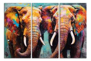 Moderný obraz Farebné slony