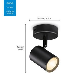 Philips WiZ Tunable white 8719514551817 IMAGEO bodové svietidlo 1xGU10 5W/350lm 2700-6500K čierna stmievateľné