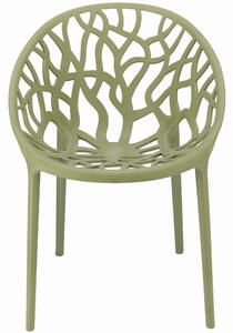 Dekorstudio Plastová dizajnová stolička ALBERO šalviovozelená