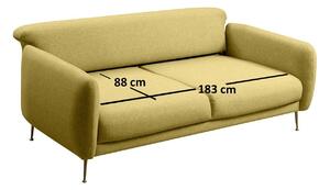 Dizajnová rozkladacia sedačka Eilika 214 cm žltá