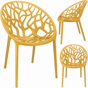 Dekorstudio Plastová dizajnová stolička ALBERO horčicovožltá