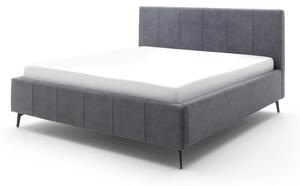 Antracitová čalúnená dvojlôžková posteľ s úložným priestorom s roštom 180x200 cm Lizzano – Meise Möbel