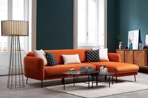 Dizajnová rozkladacia sedačka Eilika 270 cm oranžová - pravá