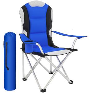 Tectake 401052 kempingová stolička čalúnená - modrá