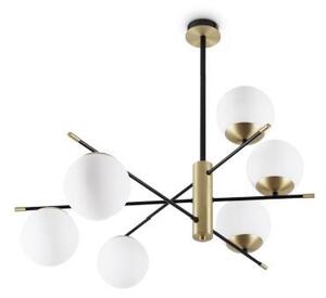 Ideal Lux 289496 GOURMET závesné svietidlo 6xE14 čierna, mosadz