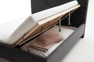 Tmavosivá dvojlôžková posteľ s roštom a úložným priestorom Meise Möbel La Maison, 180 x 200 cm