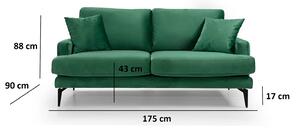 Dizajnová sedačka Fenicia 175 cm zelená