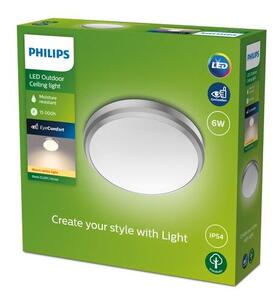 Philips 8719514417830 Doris vonkajšie stropné svietidlo LED 6W/600lm 2700K IP54 nikel