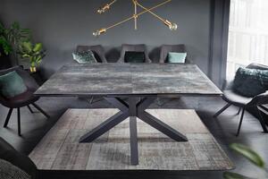 Jedálenský stôl EVERLASING 180-225 cm - tmavosivá, čierna