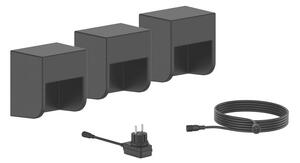 Philips 8720169269439 GardenLink Low Volt Grits nízkonapäťové vonkajšie nástenné svietidlo LED 3x1,5W/180lm 2700K IP44 čierna 3-set+adaptér+kábel 5m