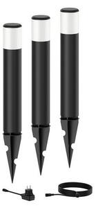Philips 8720169269415 GardenLink Low Volt Purex nízkonapäťový vonkajšie svietidlo/stĺpik LED 3x1,5W/180lm 2700K IP44 čierna 3-set+adaptér+kábel 5m